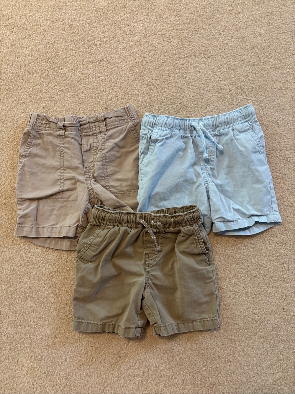 Toddler Khaki and Blue Shorts 3 Pairs